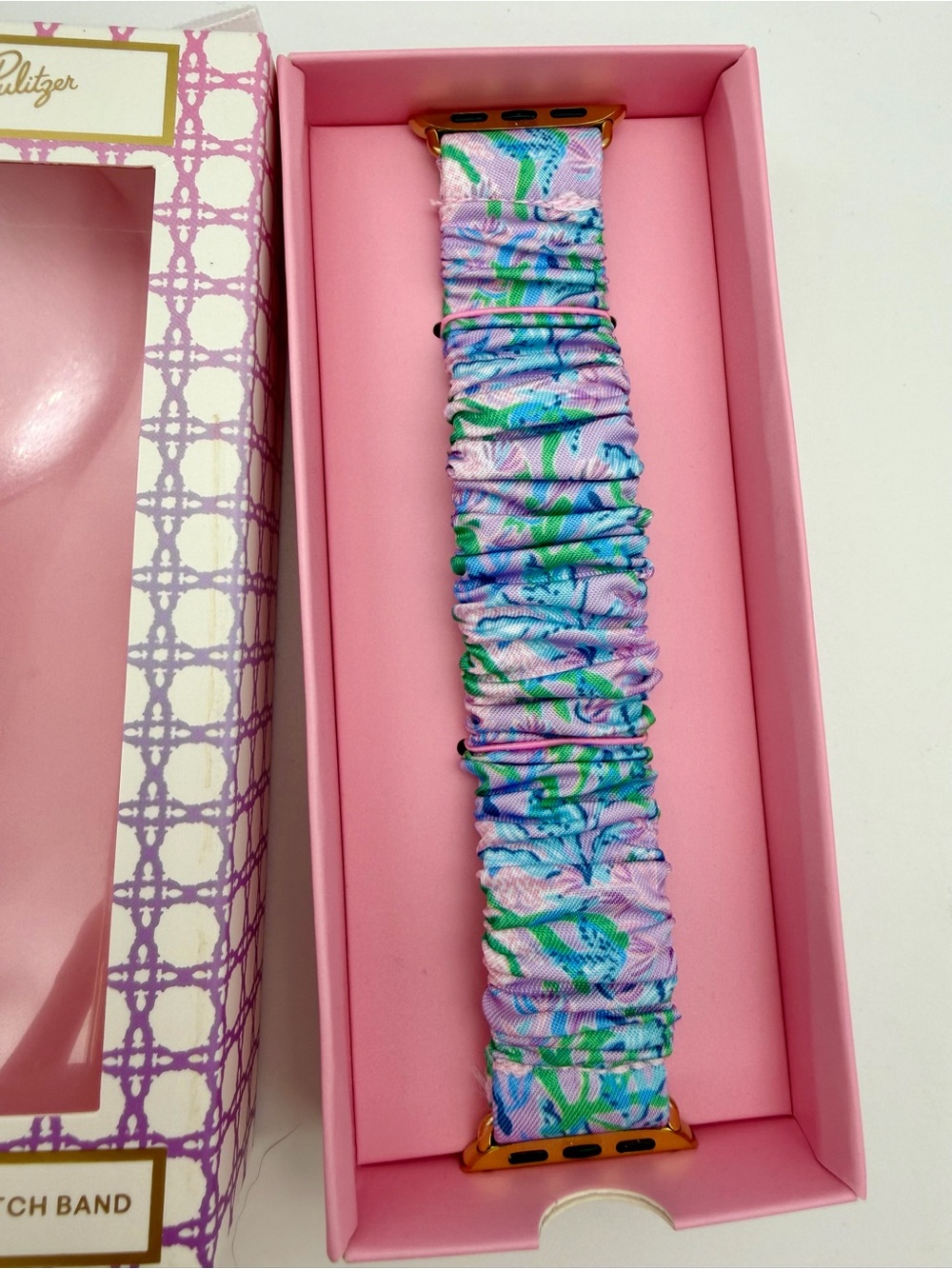 Lilly Pulitzer Scrunchie Apple Watch Band seacret escape Home 38/40/42/44mm NWT
